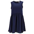 Tommy Hilfiger Womens Gathered Waist Drape Dress in Blue Polyester