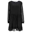 Tommy Hilfiger Womens Tiered A Line Dress in Black Polyester