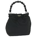 Christian Dior Maris Pearl Hand Bag Nylon Black Auth bs11468