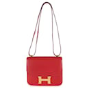 Hermes Rouge Casaque Swift Constance 18 GHW - Hermès
