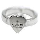 Anel de coração com marca registrada Gucci em prata esterlina