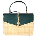 Gucci Small Sylvie Wicker Top Handle Bag