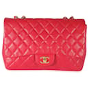 Chanel Dark Pink Lambskin Jumbo Single Flap Bag