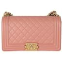 Pink Quilted Caviar Old Medium Boy Bag - Chanel
