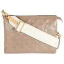 Louis Vuitton Taupe Monogram Embossed Puffy Lammfell Coussin PM