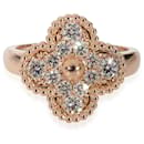 Van Cleef & Arpels Vintage Alhambra Diamond Ring in 18k Rose Gold 0.48 ctw