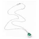 Gold Necklace with Colombian Emerald. - Autre Marque