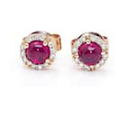 Rose Gold and Ruby Earrings. - Autre Marque