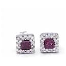 Rhodolite and White Gold Earrings - Autre Marque