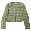 CHANEL-Jacke aus grüner Wolle 96P - Chanel