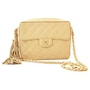 Bolso acolchado beige vintage Chanel