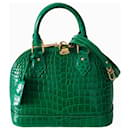 Bolsa Louis Vuitton Alma BB em crocodilo verde esmeralda