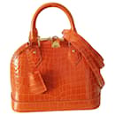 Bolso Louis Vuitton Alma BB en cocodrilo naranja