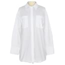 Vestido camisa de manga comprida em camadas brancas Valentino