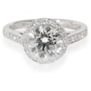 TIFFANY & CO. Halo Engagement Ring in Platinum G VVS2 1.66 ctw - Tiffany & Co