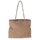 Chanel Brown Quilted Crumpled Calfskin CC Tote