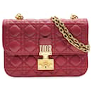 Christian Dior Bordeaux Lambskin Cannage Medium Dioraddict Flap Bag
