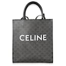 Celine Black Triomphe Canvas Medium Vertical Cabas Tote - Céline