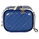 Chanel Navy White Crumpled calf leather Vanity Case
