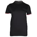 Gestreiftes Moncler-T-Shirt aus schwarzer Baumwolle
