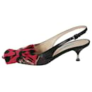 Red patterned fabric bow sandal heels  - size EU 38 - Prada