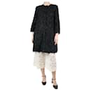 Abrigo negro con bordado floral - talla UK 10 - Dolce & Gabbana