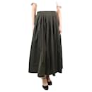 Dark green nylon pleated skirt - size UK 10 - Autre Marque