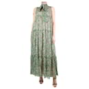 Green sleeveless floral maxi dress - size UK 12 - Autre Marque