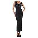 Black bejewelled denim maxi dress - size UK 6 - Alessandra Rich