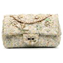 Reedición Chanel Brown Mini Tweed Garden Party 2.55 Bolsa con una sola solapa