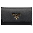 Prada Saffiano 6 Key Holder Wallet Leather Key Holder 1PG222 in Excellent condition
