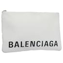 BALENCIAGA Clutch Bag Leather White Auth bs11590 - Balenciaga