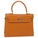 MORABITO-Skalar 28 Handtasche Leder Orange Auth am5465 - Autre Marque