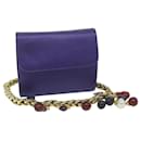 LOEWE Chain Shoulder Bag Leather Purple Auth bs11521 - Loewe