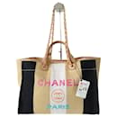 Chanel Deauville-Einkaufstasche aus mehrfarbigem Canvas
