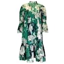 ERDEM Grünes Winford-Kleid mit mehreren Blumenmustern - Erdem