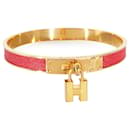 Hermès Kelly Vintage H Lock Bracelet en cuir rouge