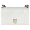 Bolsa pequena com aba Diorama Christian Dior White Micro Cannage Patent