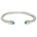 Bracelet câble classique avec topaze bleue David Yurman, 14K or jaune/argent sterling