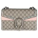 Gucci Pink Beige GG Supreme Canvas Small Crystal Dionysus