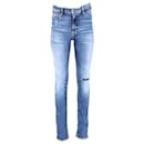 Tommy Hilfiger Womens Como Skinny Fit Flag Embroidery Jeans in Blue Cotton