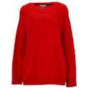 Suéter feminino Tommy Hilfiger com mistura de lã de alpaca em nylon vermelho