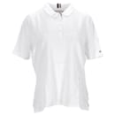 Polo Tommy Hilfiger feminino Essential Regular Fit em algodão branco