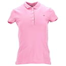 Tommy Hilfiger Slim Fit Damen-Poloshirt aus Stretch-Baumwolle in rosa Baumwolle