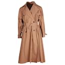 Max Mara Double-Breasted Trench Coat in Brown Cotton