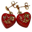 Louis Vuitton Heart Stud Earrings Metal Earrings M66082 in Good condition