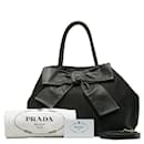 Prada Canapa Logo Bow Handbag Canvas Handbag in Good condition