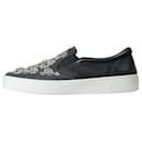 Blue bejewelled floral slip-on trainers - size EU 38 - Christian Dior
