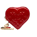 Portamonete Louis Vuitton con monogramma rosso Vernis Heart