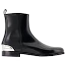 Metal Heel Ankle Boots - Alexander McQueen - Leather - Black/silver - Alexander Mcqueen
